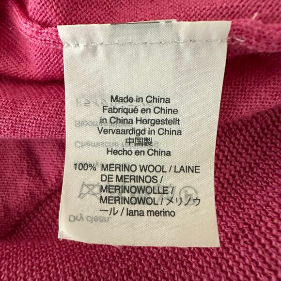 J. Crew Merino Wool Hot Pink Pullover Sweater Top Long Sleeve Size XS - Picture 5 of 7